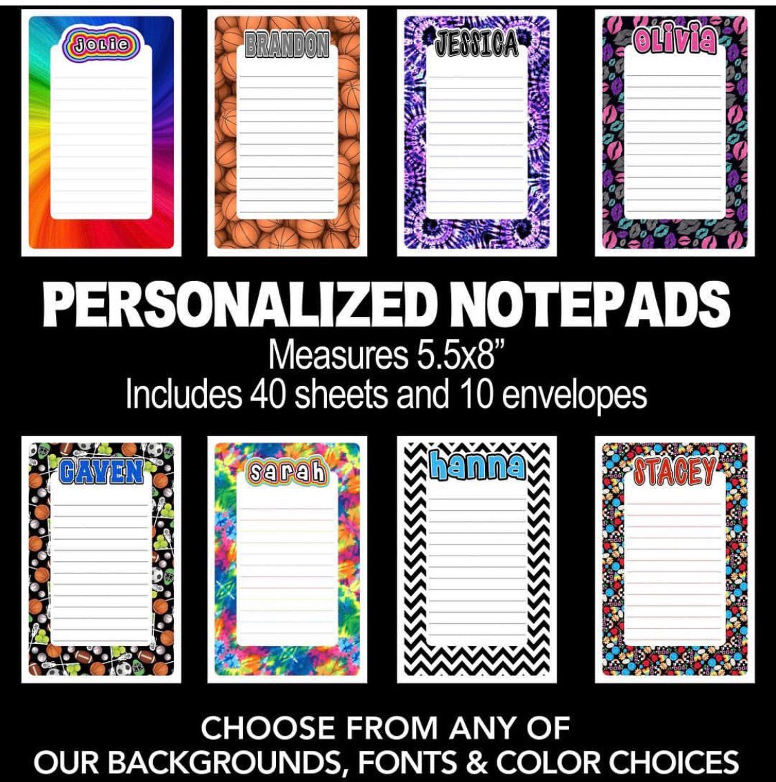 Stationary Notepads Personalized